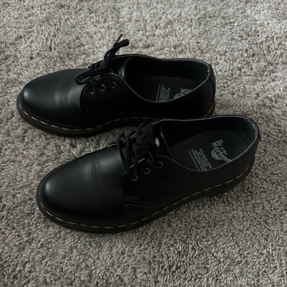 Black Dr. Marten Loafers. 1461 Bex Smooth Leather Oxford Shoes. - Picture 2 of 4
